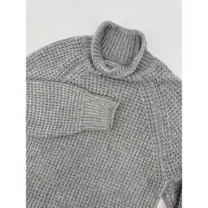 American‎ Eagle Sweater Womens XS Gray Waffle Knit Turtleneck Long Sleeve